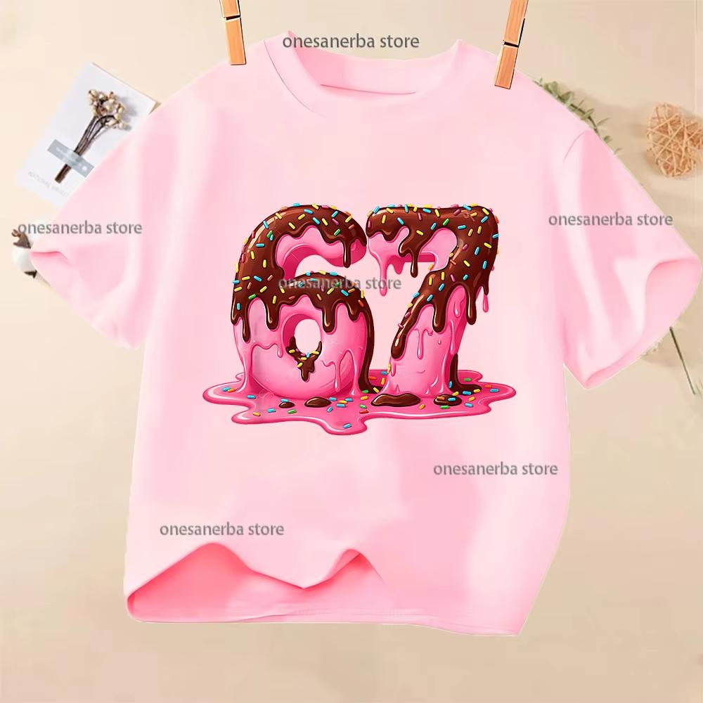 Kids Back To School SIX SEVEN Number 67 Graphic TShirt Soft Cotton Cute Wear for Boys Girlsdf0090