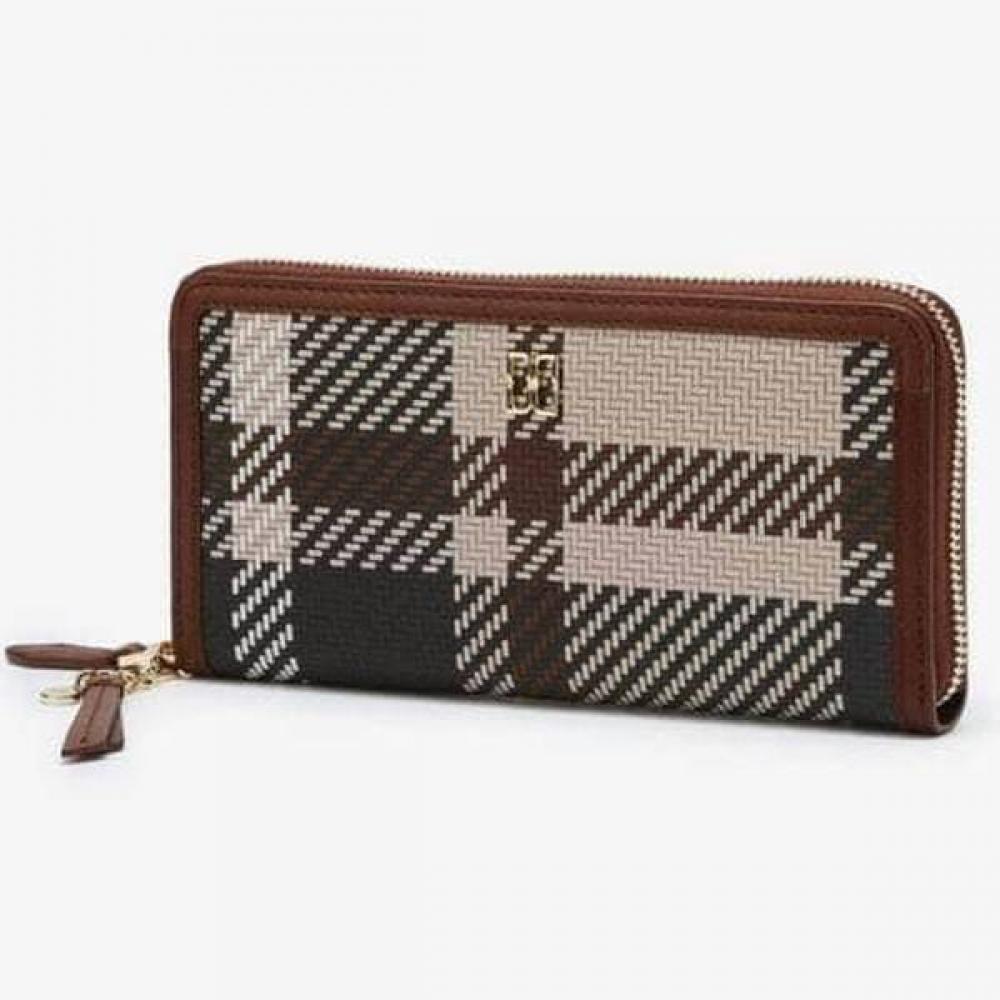 

Daks Brown Tartan Check Leather Zip Wallet Dcwa5e210w2 Single option