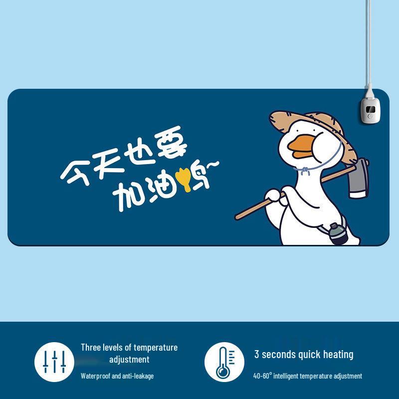 Large Heated Cartoon Desk Pad – Thick, Constant Temperature Mouse Pad for Home & Office