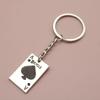 Alloy Poker Ace of Spades Red Keychain