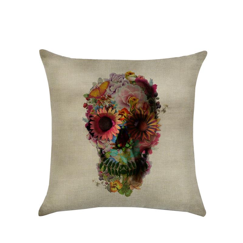 Halloween Skull Pillow Cover Funny Festival Pillow Cushion Line Pillow Cover Lazy