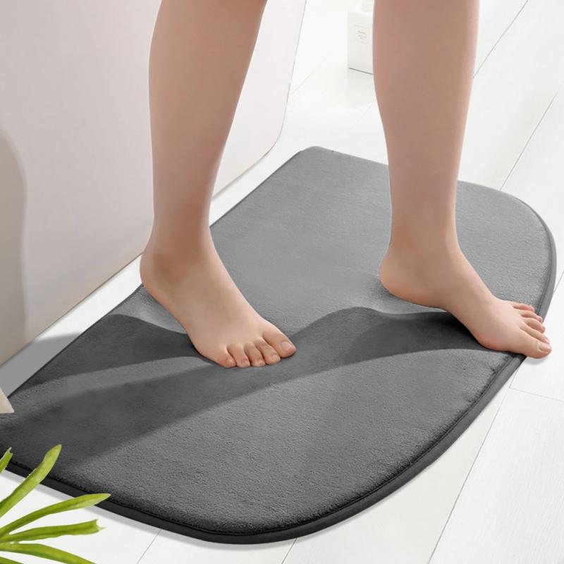 Half Circle Floor Mat Absorbent Quick-drying Non-slip Bathroom Door Mat For Bedroom Toilet Kitchen