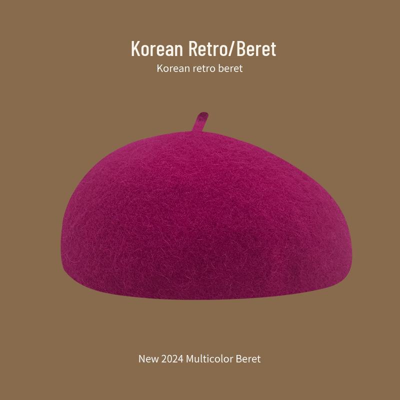 

Женский шерстяной вязаный берет в корейском стиле – Теплая ретро восьмиугольная шляпа M (56-58cm)