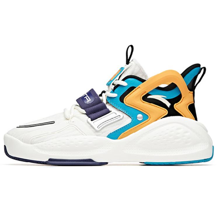 

New Anta Bastard 2 Cushioned Slip Resistant Abrasion Resistant High Top Skateboard Shoes Men s White Blue Orange 112038081-3 39