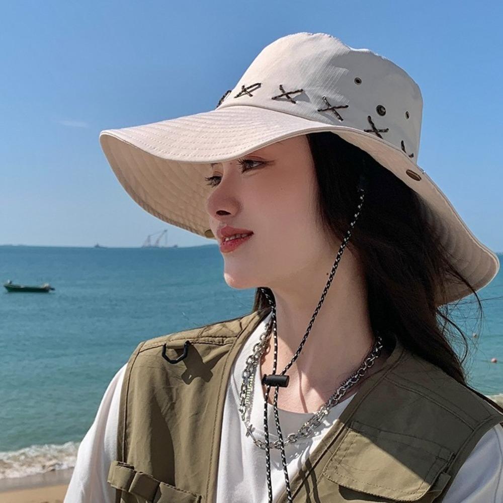 Anti-Sun Cowboy Hat 10cm Wide-brimmed Sunscreen Hat Fashion Fisherman Hat  Outdoor Sports