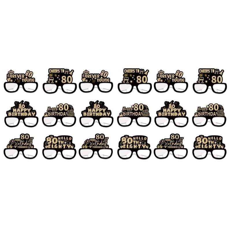 18pcs Handmade Eyeglasses Eyewear Paper Glasses for Birthday Party Decorations Holiday Photo Props for Women Girls