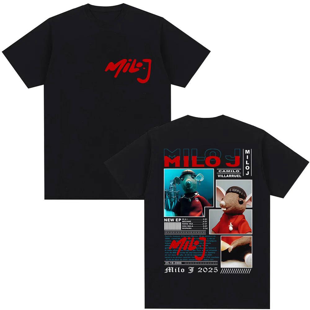 

Rapper Milo J Camilo Villarruel Tour 2025 Graphic Tshirt for Unisex and Women Retro Fashion Summer Print Cotton Tshirt 2XL