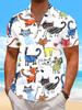 Chemise décontractée tendance hawaïenne imprimée pour homme, haut à boutonnage simple
