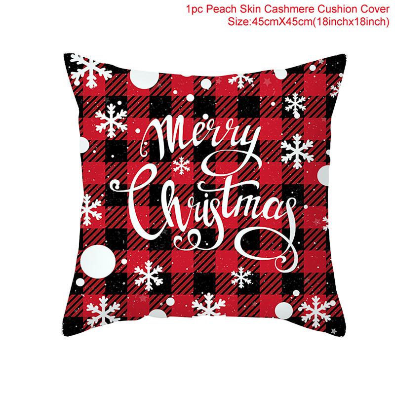 Christmas Cushion Cover  Decoration Home Santa  Decorations  Gift Navidad Happy New Year 2022