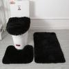3pcs PU Soft Texture Strong Water Absorption Toilet Mat Set For Bathroom Carpets Cover Rug