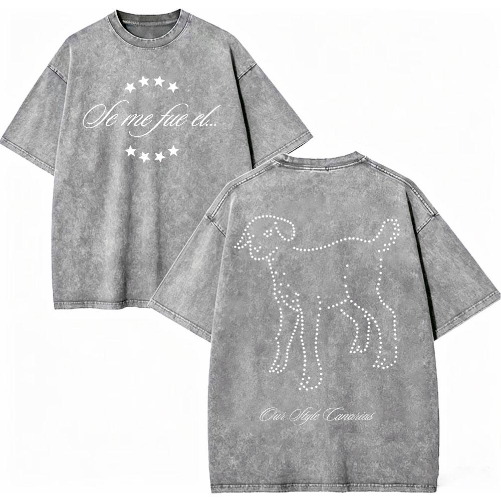 Vintage Washed Quevedo 2026 New Album El Baifo Tshirt High Street Fashion Trend Tshirts Men Women Casual Loose Cotton T Shirt
