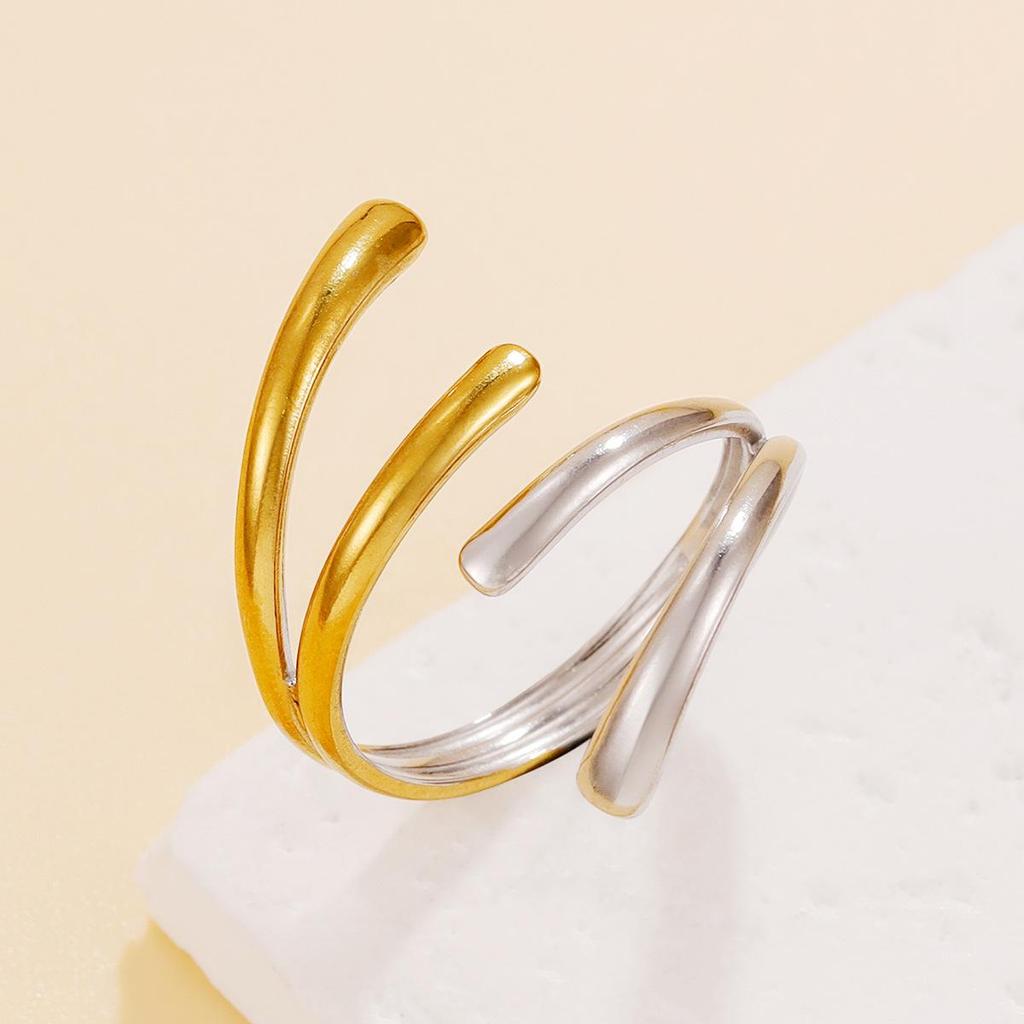 European & American Multi-Layer Adjustable Stainless Steel Index Finger Ring for Women