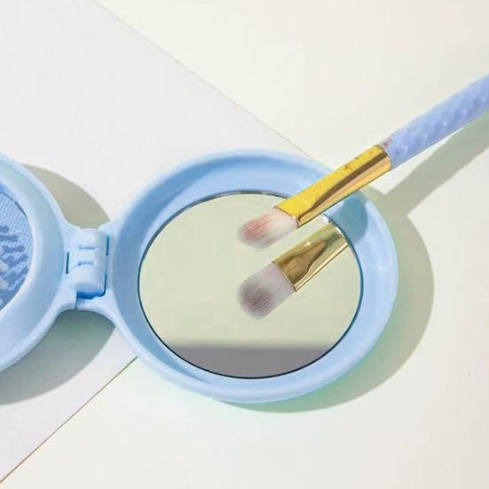 1/2Pcs Mini Air Cushion Brush with Mirror Folding Round Mirror Scalp Massage Brush