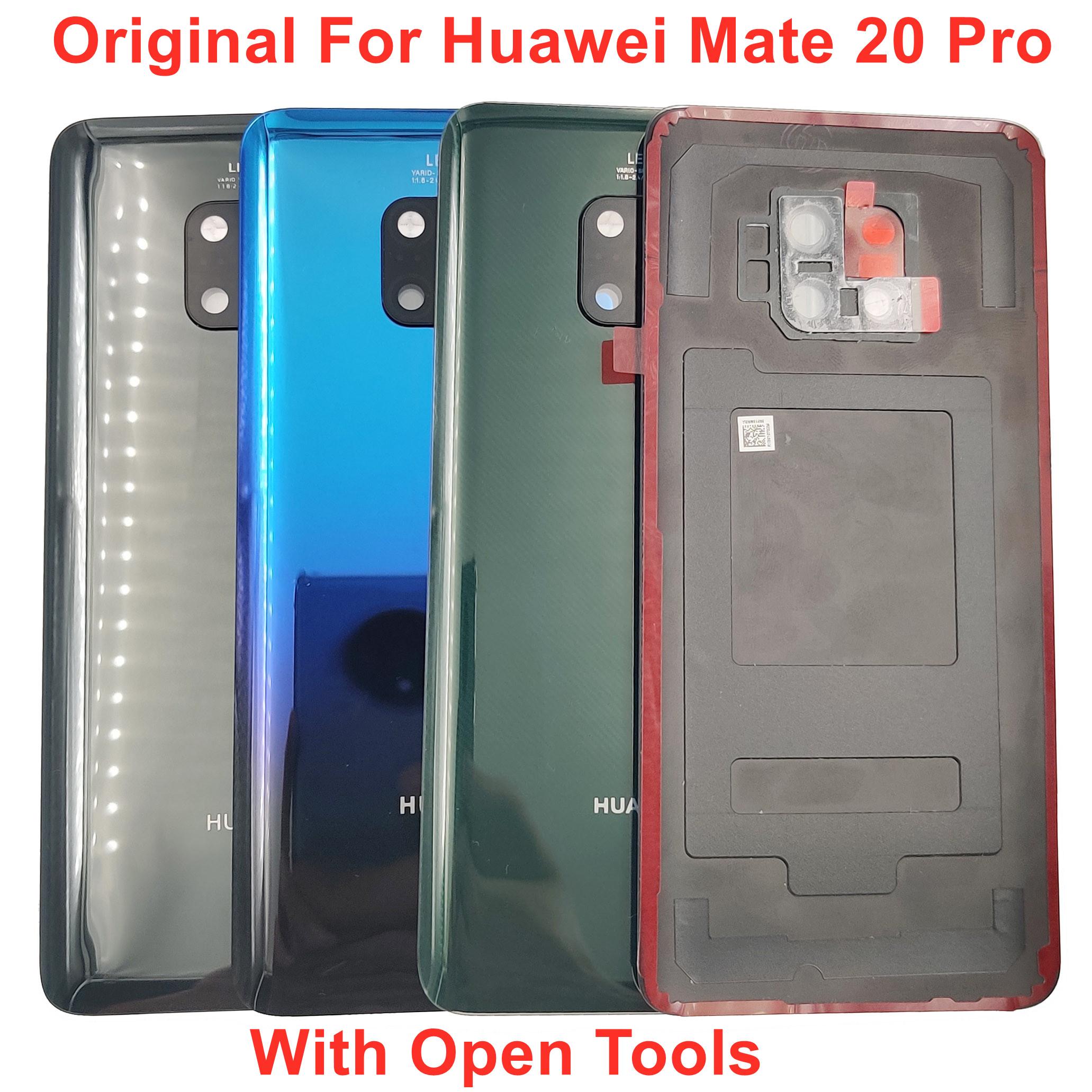 

Оригинальная задняя крышка для Huawei Mate 20 Pro Стеклянная крышка аккумулятора Задняя дверь Корпус Панель с камерой Рамка Объектив Фонарик