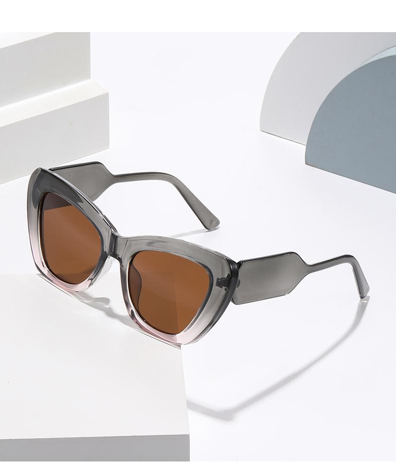 Personalized Color Block Fashion Cat Eye Sunglasses European and American Style Women's Casual Sun Protection Sunglasses