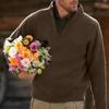 Men's Casual Comfort Quarter Zip Thick Early Fall Deer Plush Sweater Top