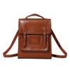 Leather Women's Bag Oil Wax Cowhide Backpack Women's Retro Versatile British College Wind Large Capacity Backpack