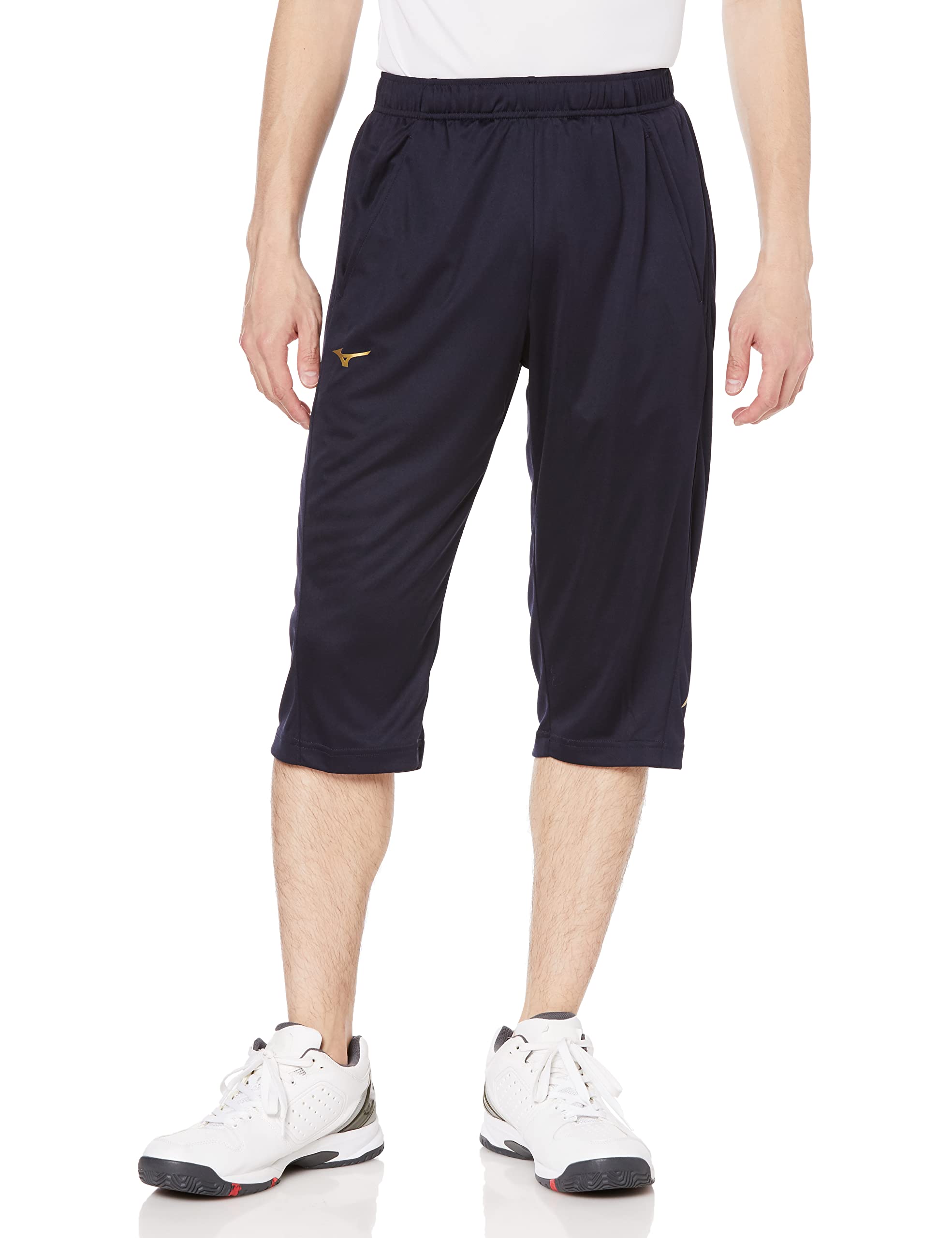 

Tennis Pants Length Pants 62JBA101 Unisex M [Mizuno] 3/4 Navy/Gold