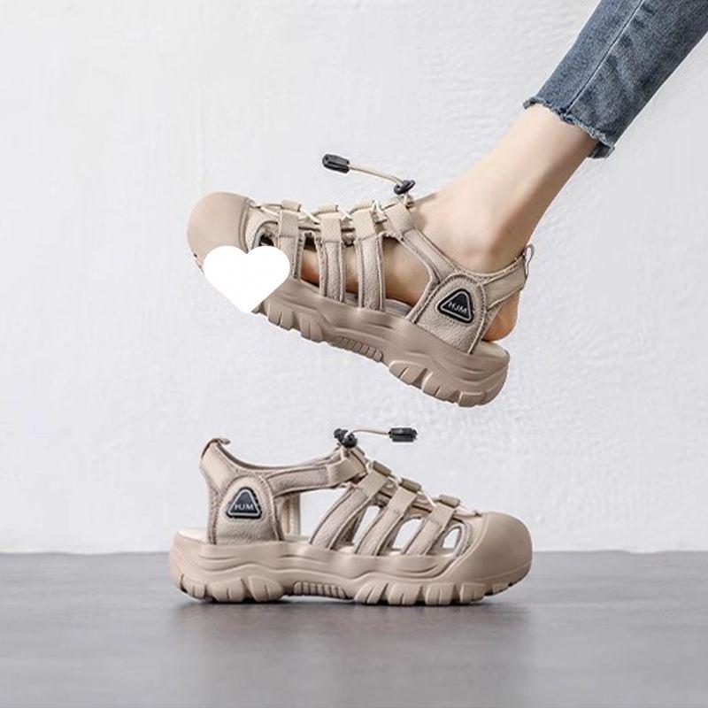 Летние полые дышащие сандалии сумка голова уродливые милые цветовое сочетание толстая подошва мягкая подошва 40