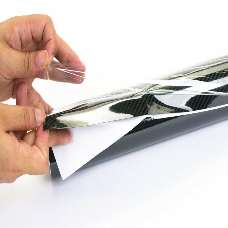 Black 5D Carbon Fiber Shiny Glossy Vehicle Door Handles Vinyl Wrap Sticker Decal