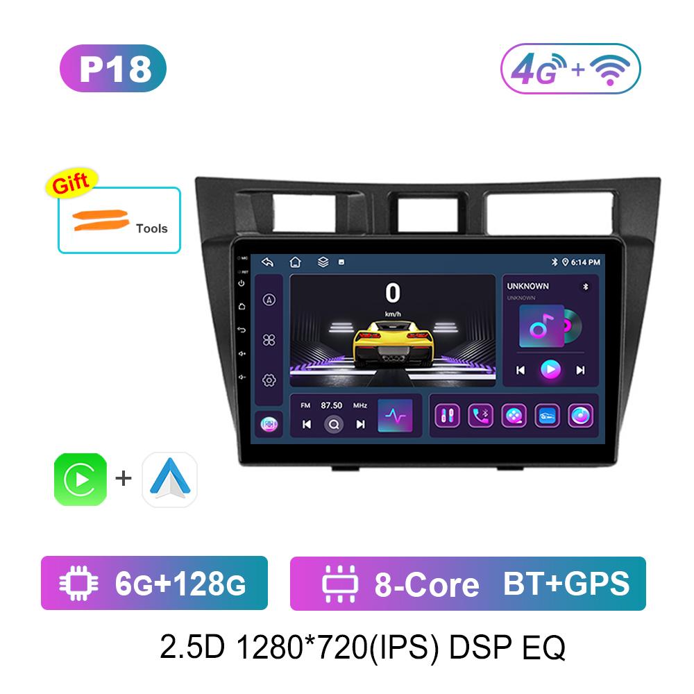 Carplay for Toyota Mark II 9 GX110 2000 - 2007 Android OS Car Audio Multimedia Player BT GPS Navi 4G+WiFi Head Unit IPS Screen