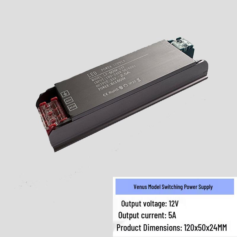 Silent LED 220-to-12 Converter: Low Voltage Linear Light Transformer & Controller for Light Strips.