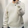 Mens Knit Sweater Loose Fit Round Neck Long Sleeve Casual Pullover Youth