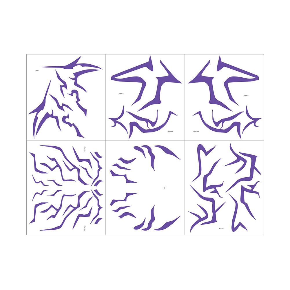 

6pcs/set New Kpop Demon Hunters Rumi Kang Temporary Tattoo Sticker Face And Body Tattoo Sticker For Halloween Party Gifts