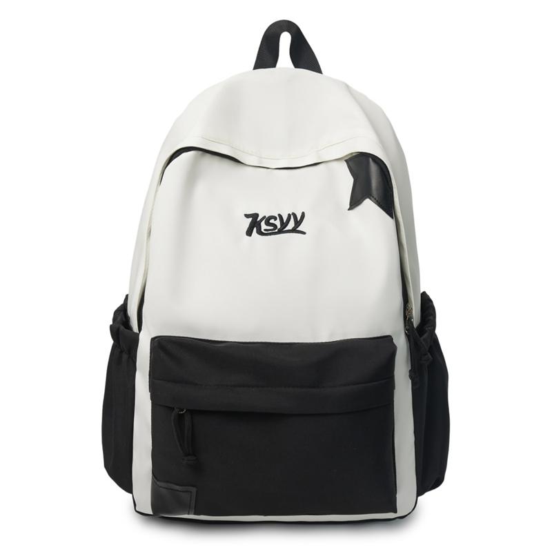 Студенческий школьный рюкзак большой вместимости, женский рюкзак с цветовым контрастом чёрный