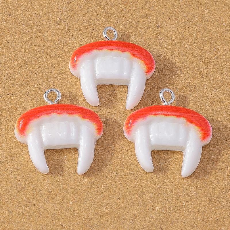 10pcs Cute Resin Halloween Charm Bat Ghost Pumpkin Pendants for Earrings Necklace DIY Bracelet Jewelry Making Accessories