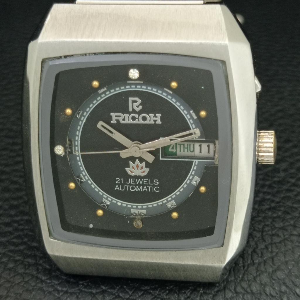 VINTAGE RICOH R31 AUTOMATIC JAPAN MENS BLACK COLOR DIAL WATCH A707931-1