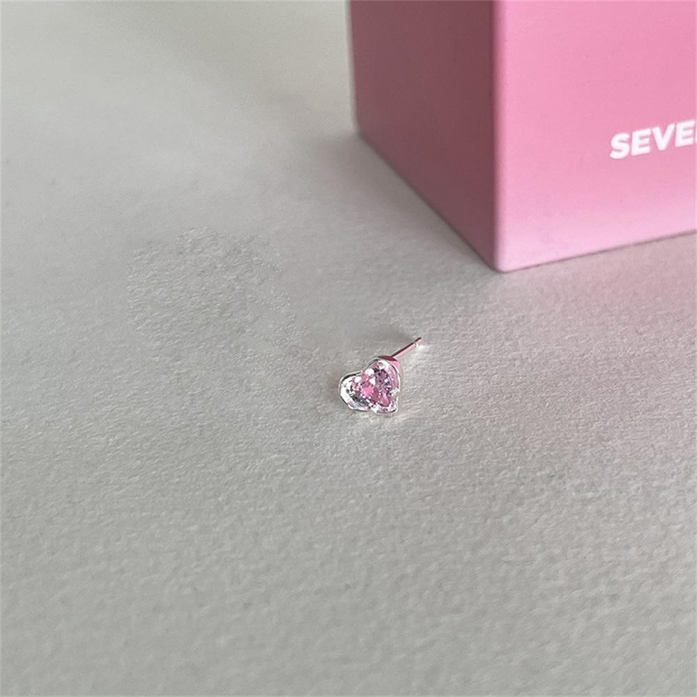 Color zircon stud earrings women s love bone stud design sweet cool cochlear stud earrings earrings