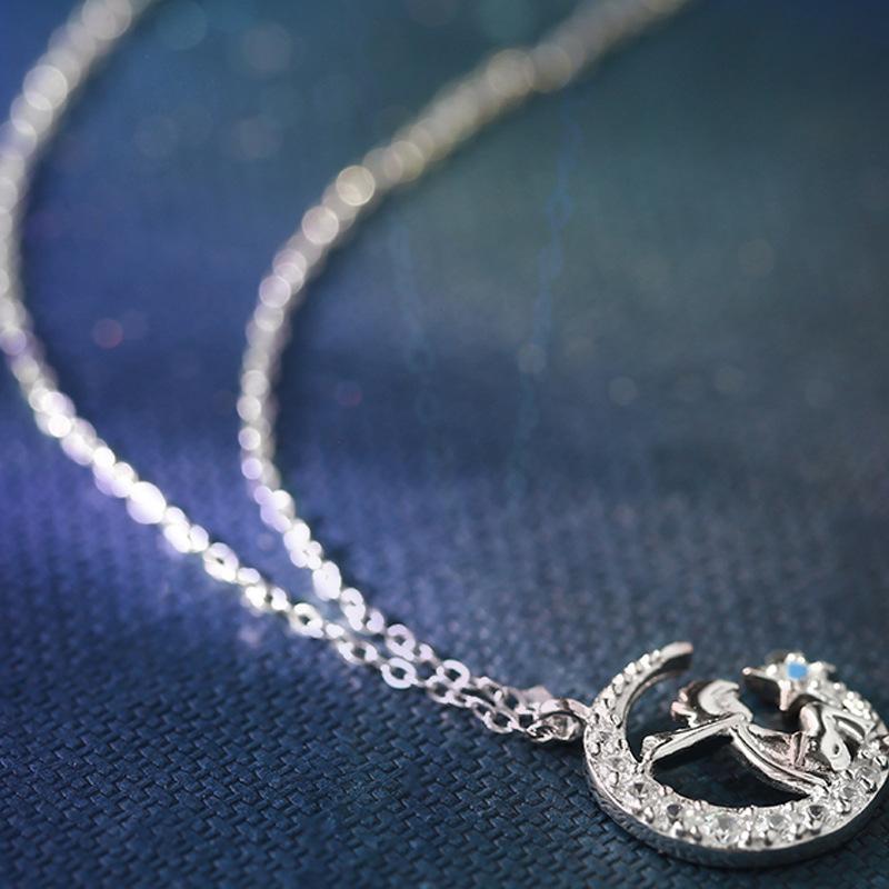 Little Prince Same Necklace Female Korean Cartoon Boy Temperament Student Girlfriend Star Moon Collarbone Chain