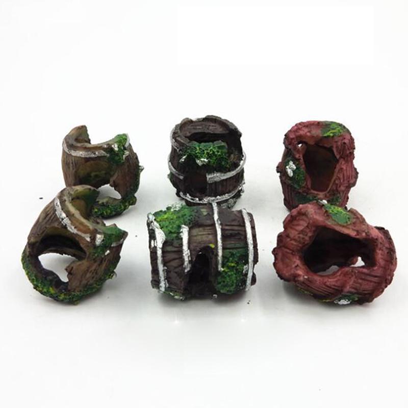 Aquariumzubehör Fischtank Landschaftsgestaltung Harz Ornament Antike Fässer Dekor