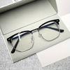 Retro Half Gold Frame Anti Blue Light Glasses Unisex Classic Simple Design Fashion Accessories Elegant Frame