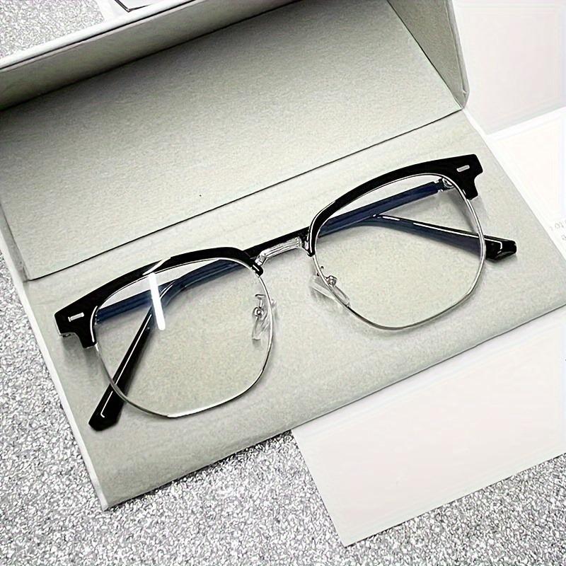 Retro Half Gold Frame Anti Blue Light Glasses - Unisex Classic Simple Design Fashion Accessories Elegant Frame