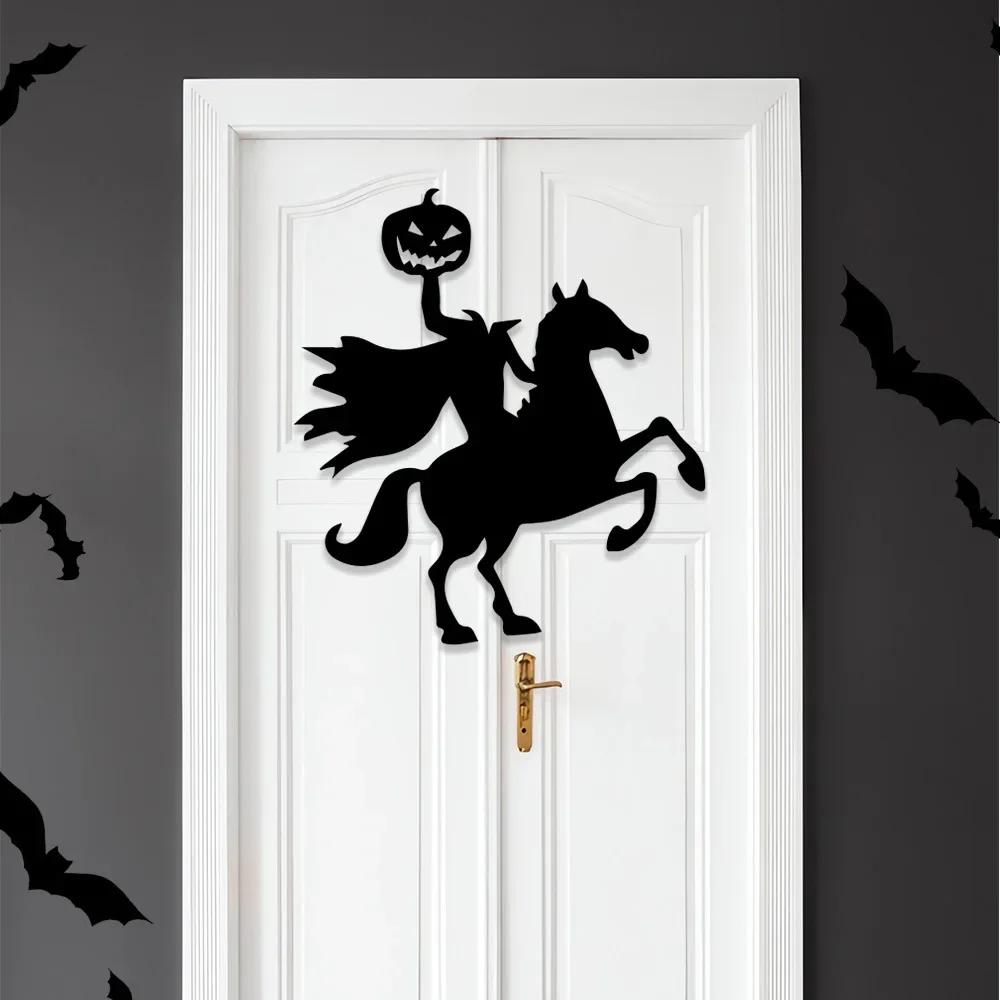 Halloween Decoration Room Door Stickers Window Decor Skeleton Hand Pumpkin DIY Devil Witch Hat Glass Window Stickers Ghost