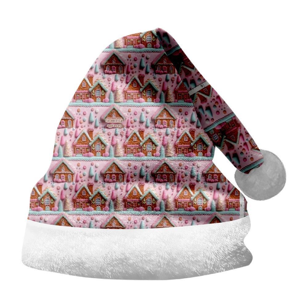 2024 Dwustronny Pluszowy Płatek Śniegu Bałwan Czapka Świąteczna Ornament