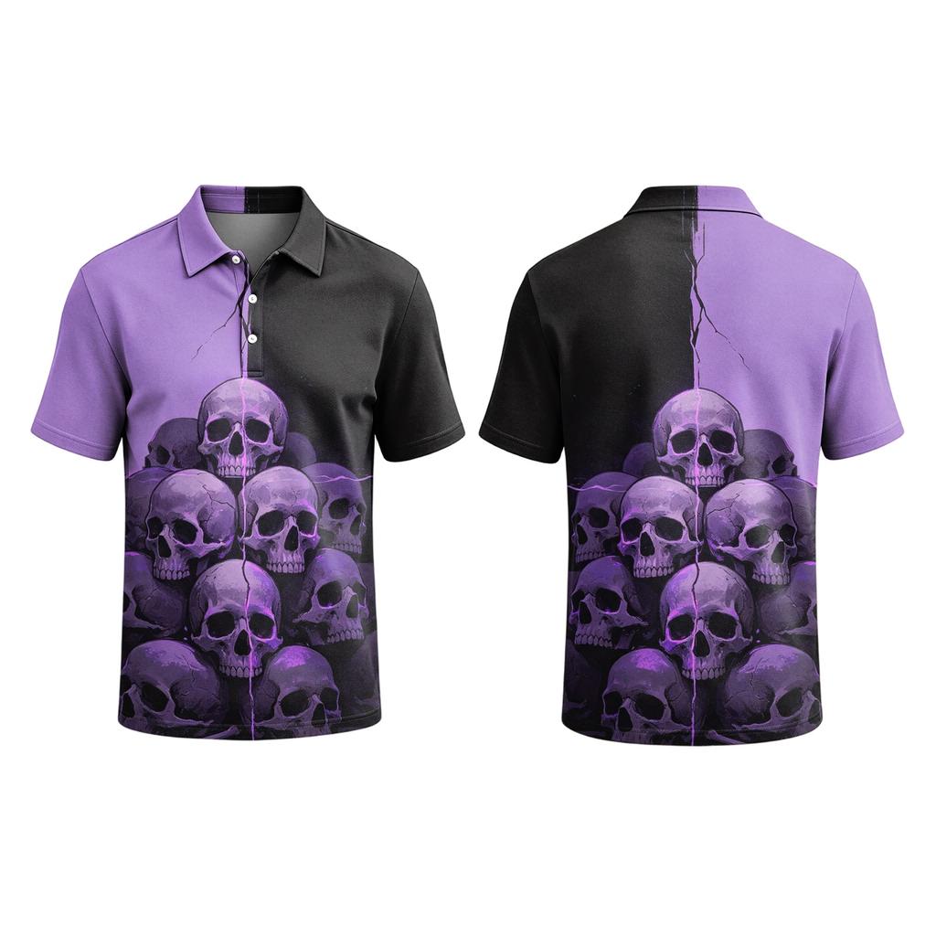 Men's Halloween Print Short Sleeve T-Shirt Stylish Casual Top