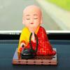 Solar Buddhist Monk Dashboard Ornament ABS Crafted Car Accessory Dashboard Ornament for Home Wealth Health