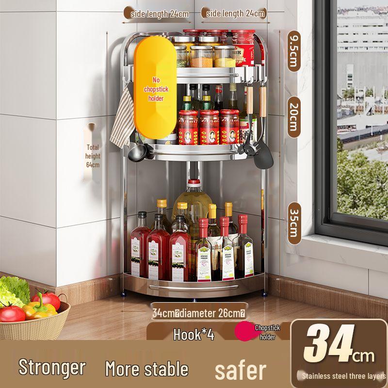 Stainless Steel Multi-layer Corner Spice Rack