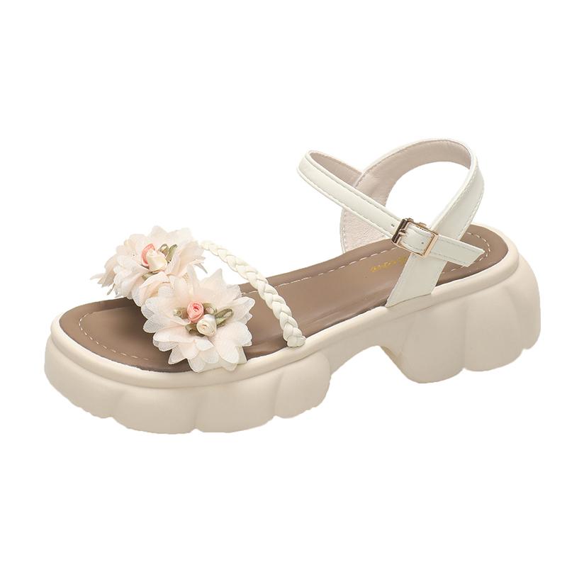 Fashion Flower Women Sandals Dress High Heels Shoes Fashion Platform Shoes Woman Casual Pumps 2025 Trend Summer Beach Cozy Zapatos Mujer
