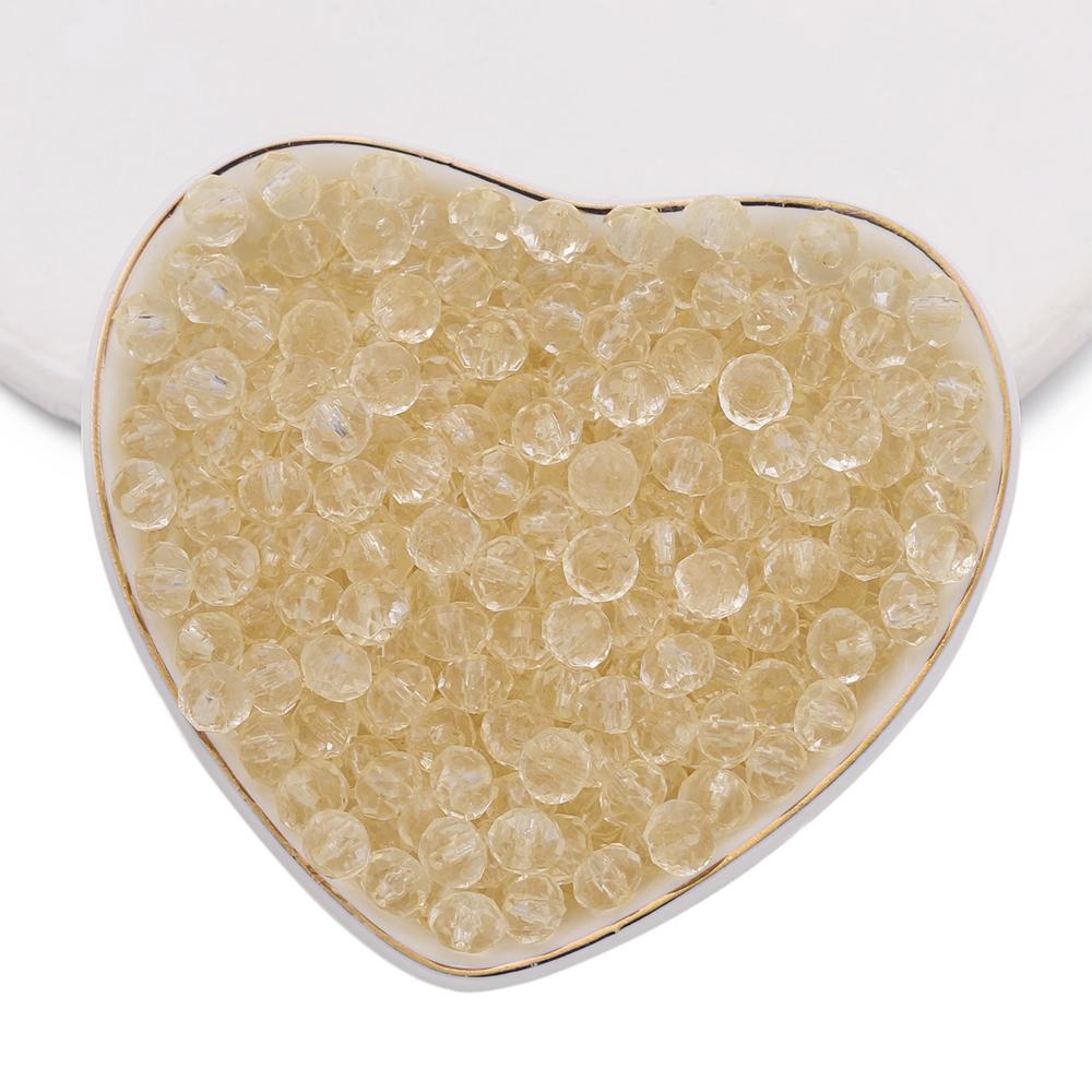 100pcs/Lots 6mm Acrylic Flat Round Shaped Beads Clear Faceted Spacer Beads for DIY Earrings Bracelets Jewelry Making Supplies