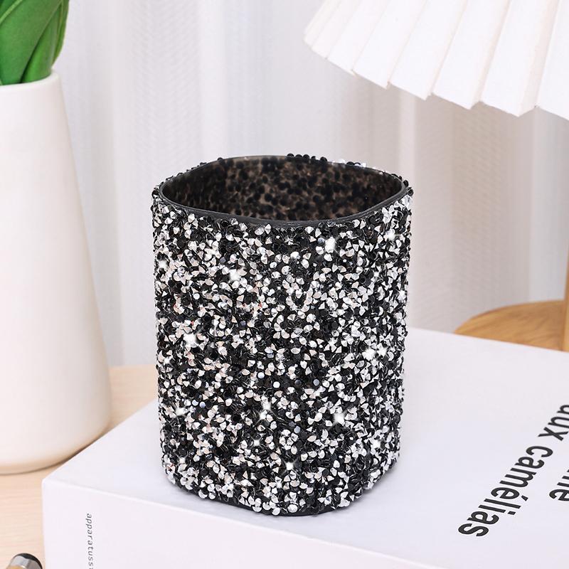 Fashion Women Sparkling Makeup Brush Bucket Cosmetic Storage Pen Box Makeup Brush Container Home Storage Box
