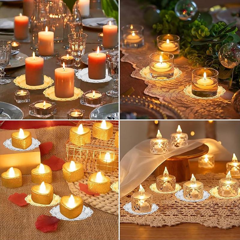 4palcové embosované květinové designové luxusní podložky pod šálky na čaj dárek žáruvzdorné podložky párty stolní nádobí sváteční dekorace zlatá/stříbrná