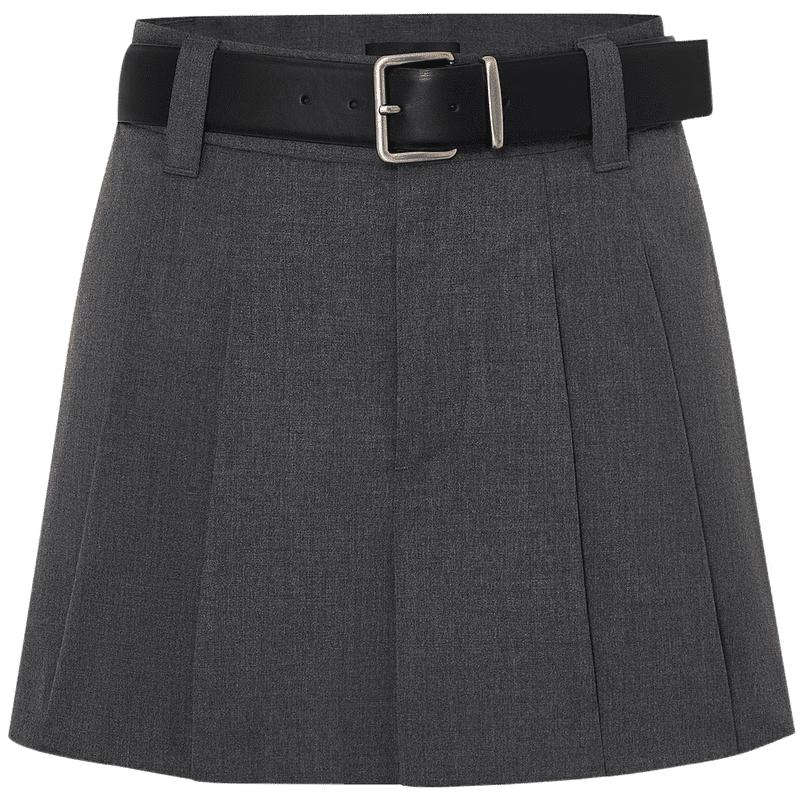 MO&Co. Women s A-Line Pleated Mini Skirt with Belt M