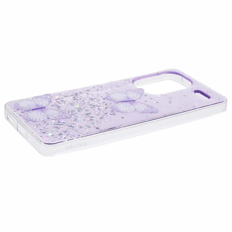 For Xiaomi Redmi Note 13 Pro+ 5G Case TPU Phone Cover with Screen Film 3D Butterfly Bling
