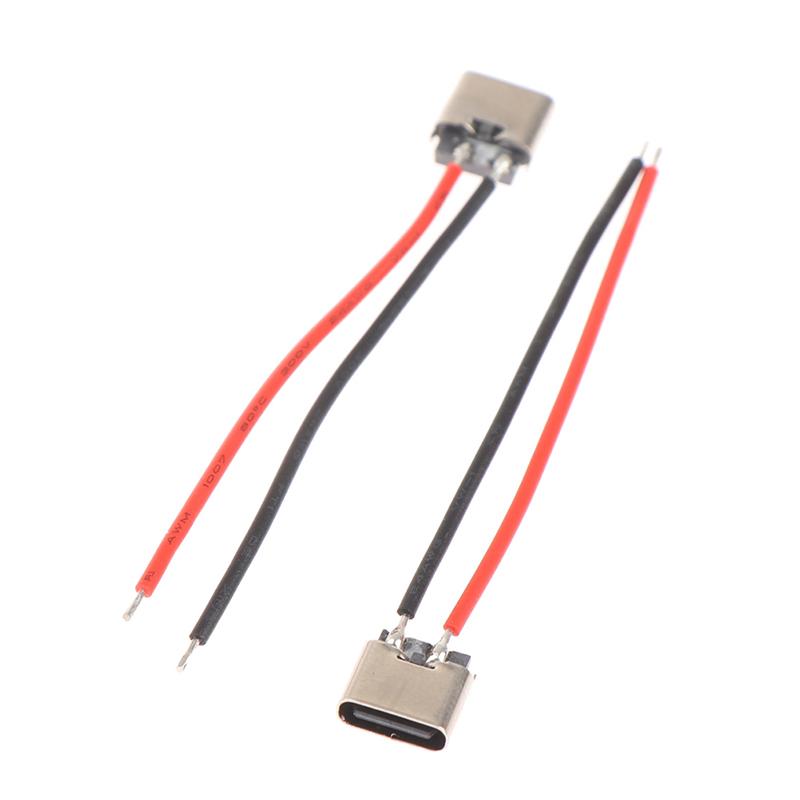 

1Pc Type-C 2pin Soldered Female Base W/ Wire Typec Female Socket For Mobile Phone Charging Type -c Port Charging Interface Jack