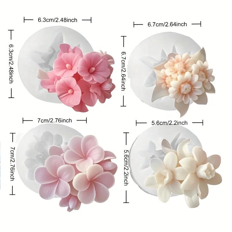 DIY Floral Ball Series Silicone Mold Handmade Soap Plaster Epoxy Resin Mould Flower Form Aroma Candle Making Supplies