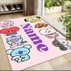 Custom Name BT21 Character Collection Carpet Rug Customizable Soft Washable Anti-Slip Home Living Room Sofa Mats Personalized Rug. 0909139